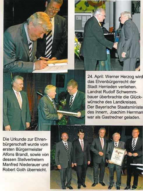 Werner Herzog erhält die Ehrenbürgerschaft